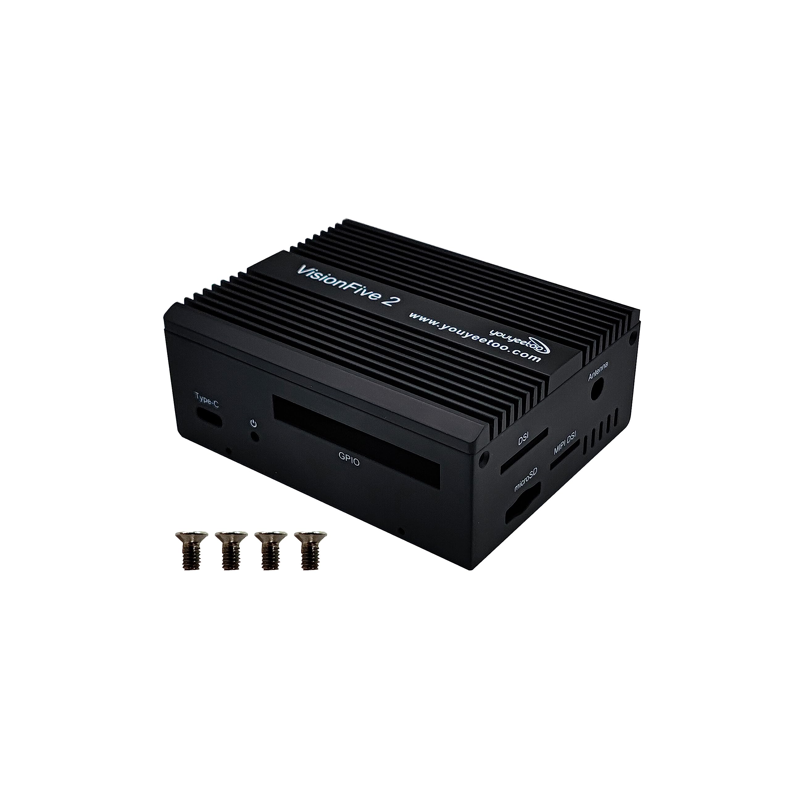 WayPonDEV Black Metal Case for VisionFive2 RISC-V Open Source Single Board Computer, Metal Heatsink for VisionFive2 Linux Starter Kit