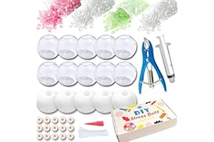 DIY Stress Ball Making Kit 15 TPR Skins,4.2 oz Fillers,1 Vacuum Tool,20 Cable Tie for Create ASMR Anxiety Relief Toys Crunchy