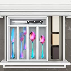 LIANYU 48-Piece Rainbow Silverware Set with Steak