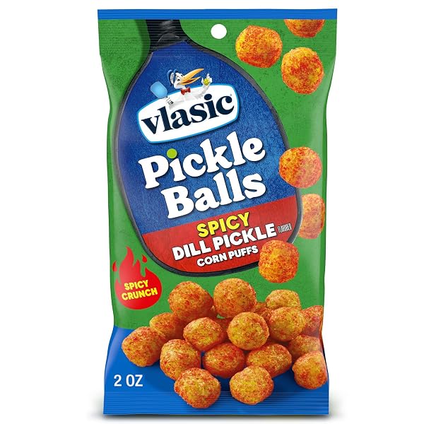 VLASIC PICKLE BALLS, SPICY DILL PICKLE FLAVORED CORN...