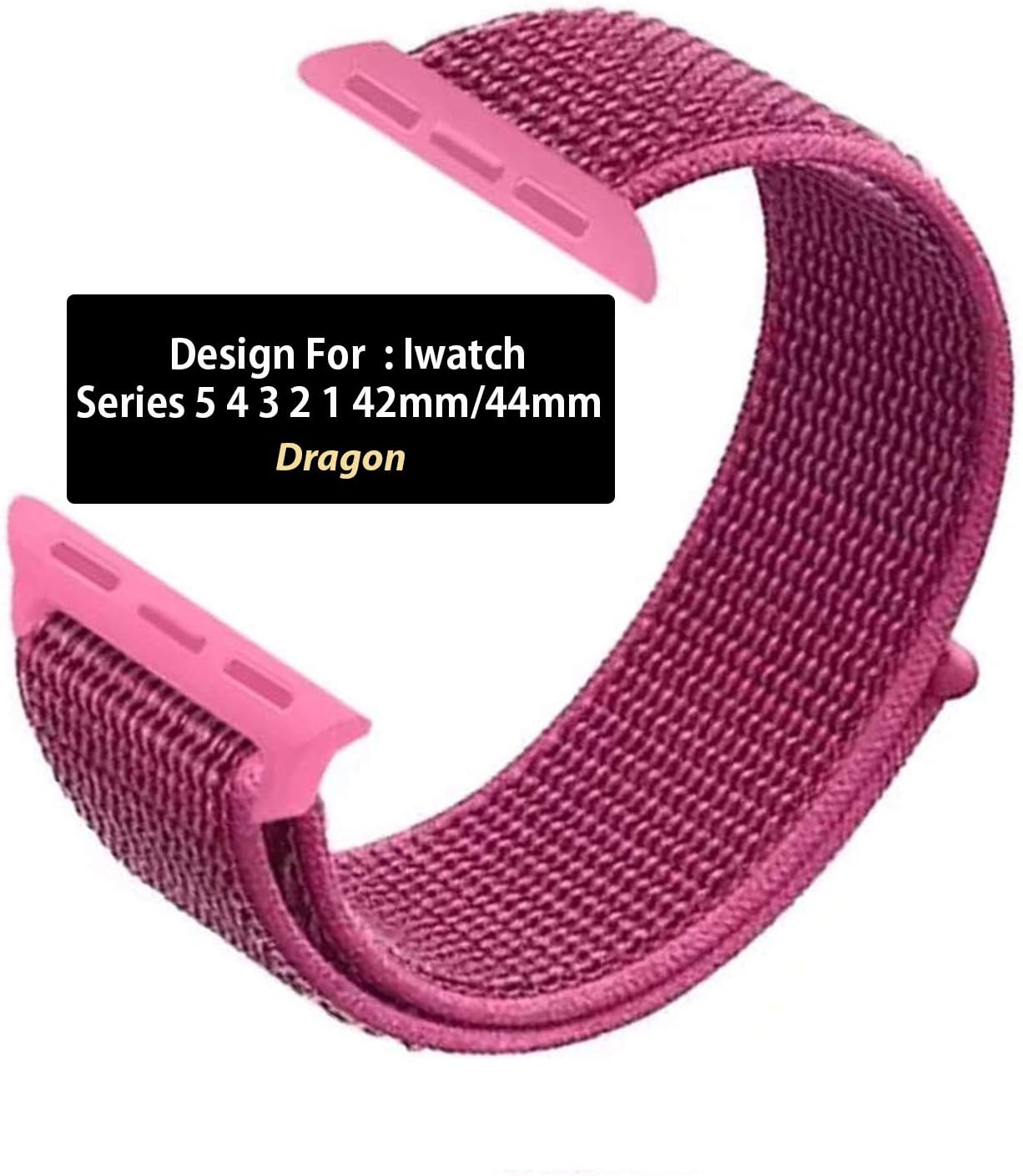 Niyo Nylon Band Compatible with Apple Watch Series 5, Series 4, Series 3, Series 2, Series 1, (Watch Not Included) (42mm/44mm, Dragon)