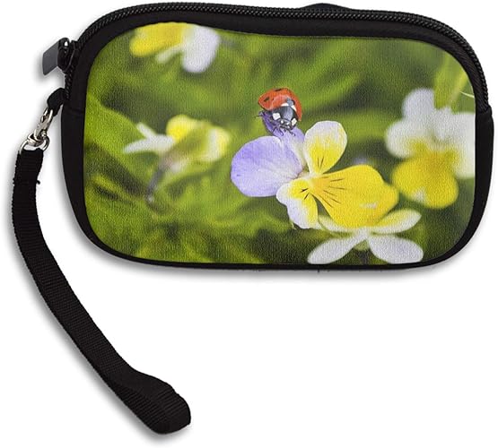 Amazon パンジーのてんとう虫 小銭入れ 財布 メンズ財布 レディース財布 おしゃれ ジッパー コインケース 大容量 コインケース ファッション小物 小銭入れ