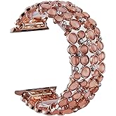 VIQIV Bling Bands Compatible with Apple Watch 38mm 40mm 41mm 42mm 44mm 45mm 49mm Iwatch Series SE 9/8/7/6/5/4/3/2 Ultra, Diamond Bracelet Metal Jewelry Wristband Strap for Women