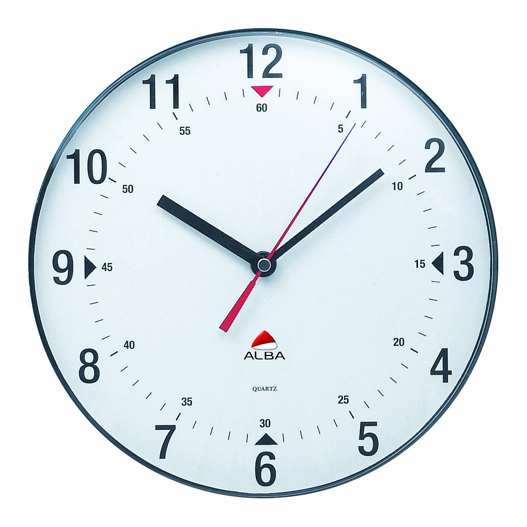 Alba Wall Clock, ABS, White, L x 25 cm W, HORCLAS