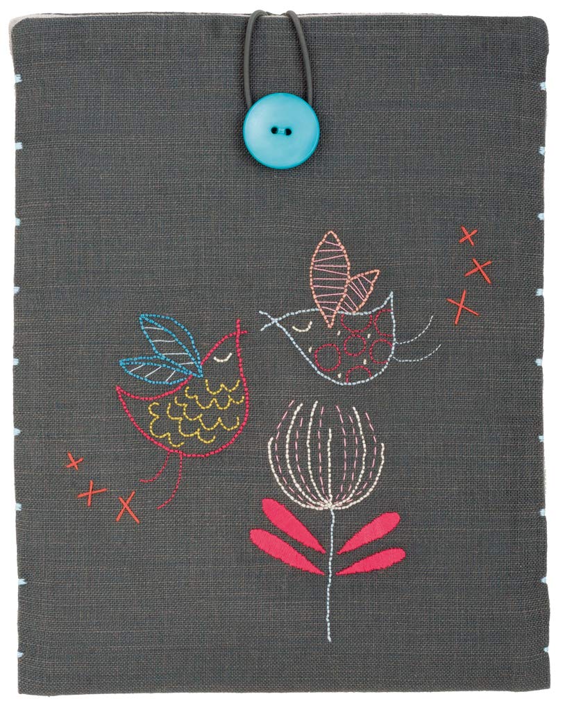 Vervaco Embroidery Kit: Tablet Cover: Stylised Birds, Acrylic, NA, 21 x 26cm
