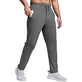 PINSPARK Mens Joggers with Zipper Pockets Lightweight Athletic Track Pants Quick Dry Workout Gym Sweatpants for Men