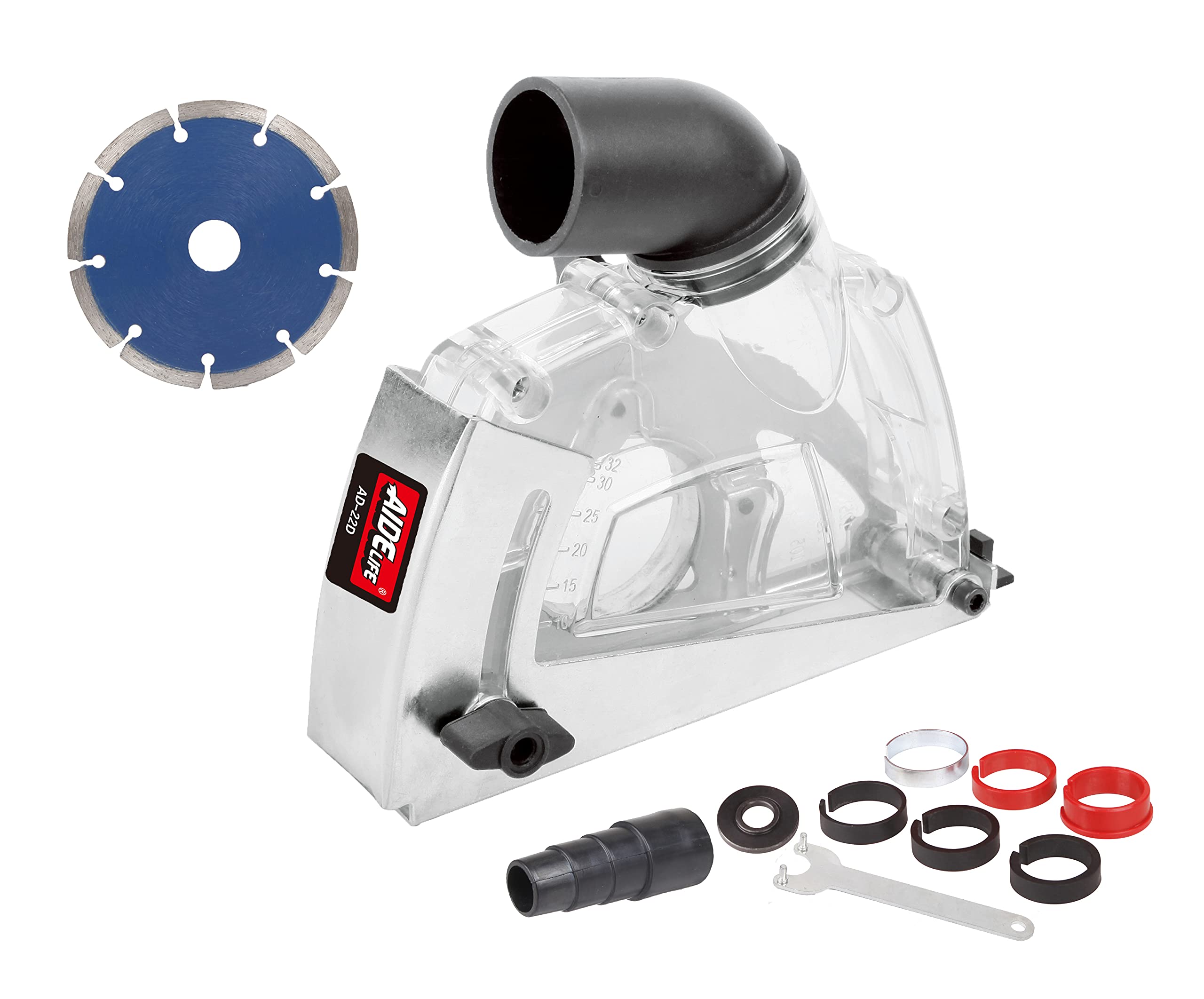 Aidelife Cutting Grinder Dust Shroud,Dust Removal System and Components for Cutting 115mm/125mm+Diamond Saw Blade 125mm