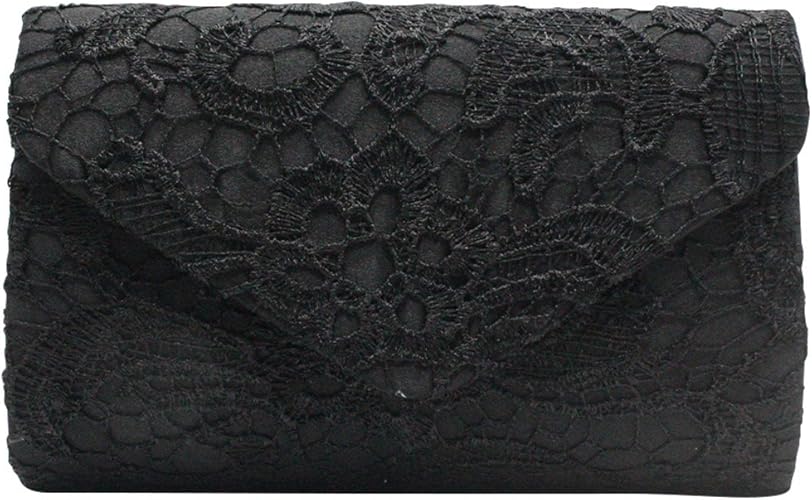grey lace clutch bag