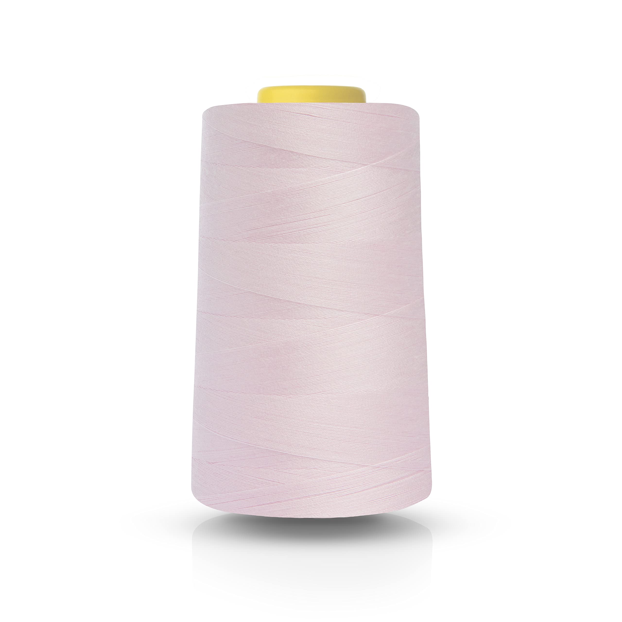 Realm Single Overlocking Sewing Machine Polyester Thread 5000 Yards Cones White Black Natural Navy Red (Light Pink)