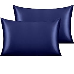 NTBAY 2 Pack Satin Standard Pillowcases for Hair