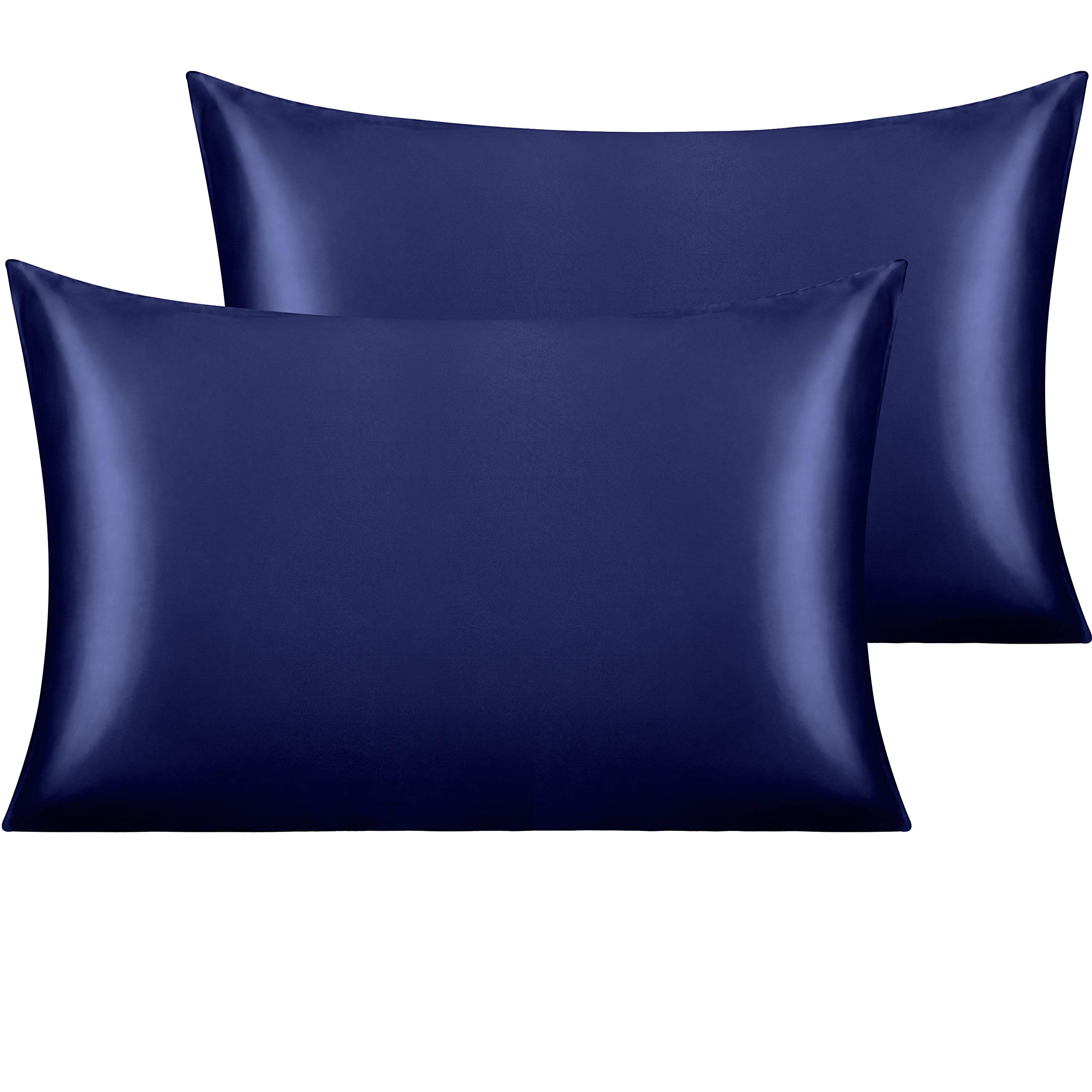 NTBAY 2 Pack Satin Standard Pillowcases for Hair