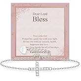 925 Sterling Silver Cross Bracelet for Girls - Faith Cross Bracelets for Kids Small Dainty Inspirational Jewelry Gifts, Baptism Birthday First Communion Easter