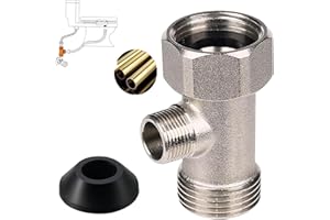7/8" x7/8" x3/8" 3-Way T Valve, Bidet T Adapter 3/8 faucet 3-way Connector with Washer Universal Metal T-Adapter for Shower T