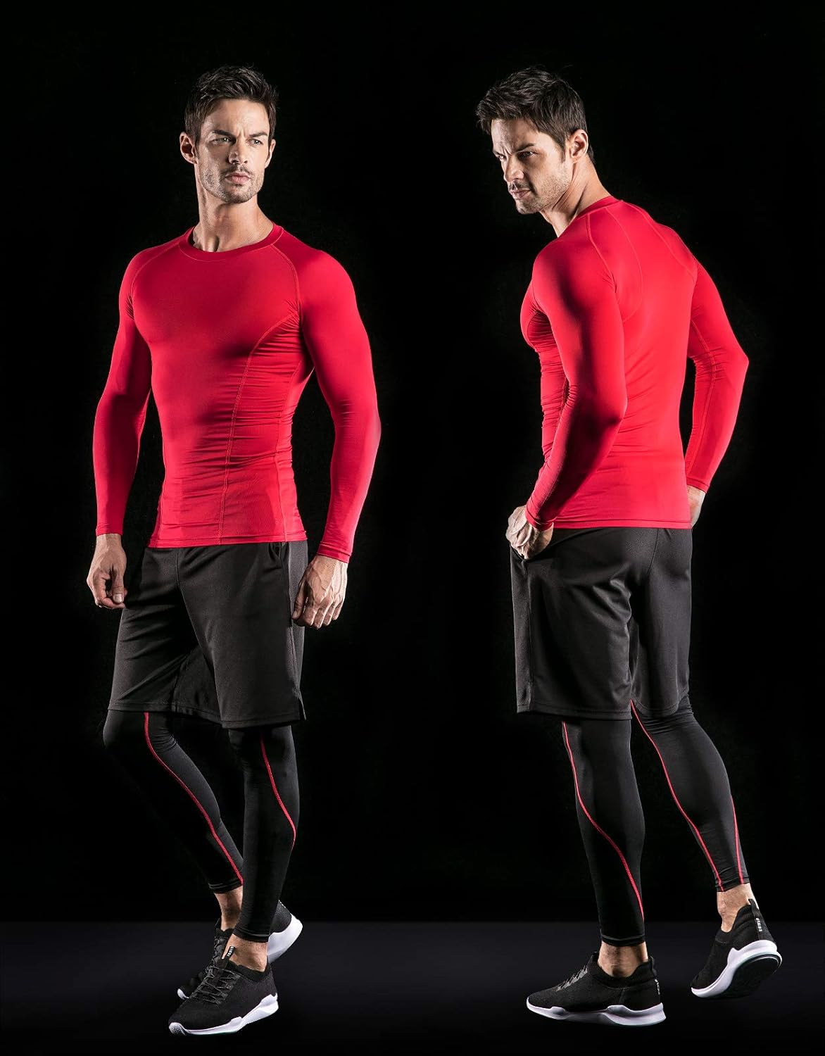 ATHLIO Men's Cool Dry Fit Long Sleeve Compression Shirts, Active Sports Base Layer T-Shirt, Athletic Workout Shirt: Clothing