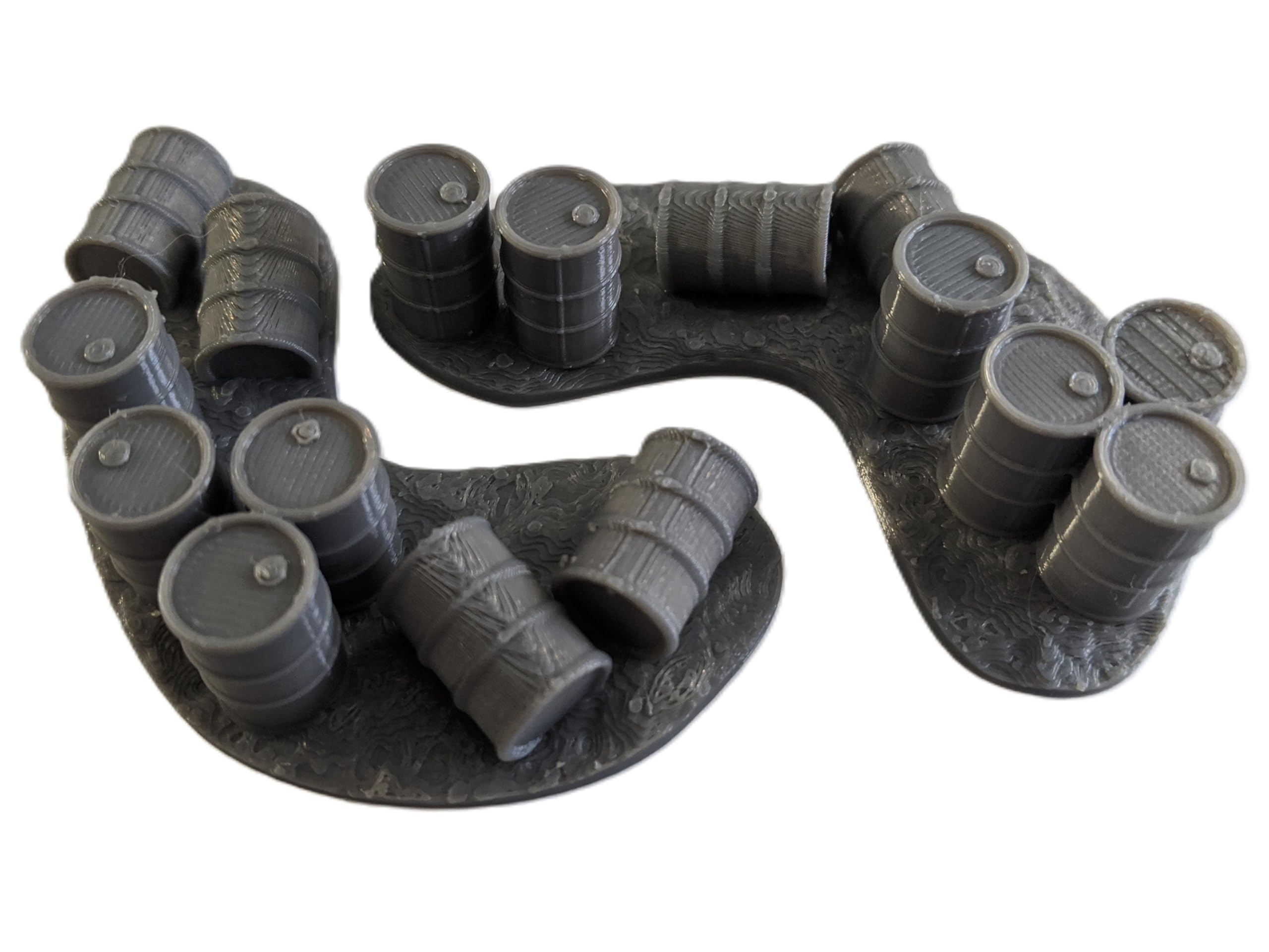 Oil Drum Barricades | 28mm 1/56 Scale Miniature | RPG Tabletop Figure Landscape Modelling Wargaming Fantasy Diorama Wargames Model Scenery Terrain Scatter Roleplaying 3d Printed Paintable