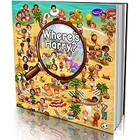 Personalized Soft Cover Story Book by Dinkleboo -"Where’s Harry" - for Kids Aged 0 to 8 Years Old - A personalised search and