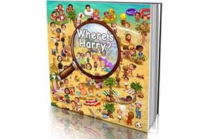 Dinkleboo Livre d'histoire personnalisé à couverture souple – « Where's Harry » – pour enfants âgés de 0 à 8 ans – Un livre p