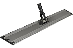 CleanAide Flat Mop Plate Frame for Microfiber Pads, Commercial-Grade Aluminum with 360° Swivel, Hook and Loop Fastening, Lightweight and Durable, Gray, Frame Only, 18 Inches