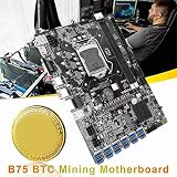 Lodokdre B75 BTC ETH Mining Motherboard 12 PCIE LGA1155 8GB DDR3 RAM G1620 CPU view 3