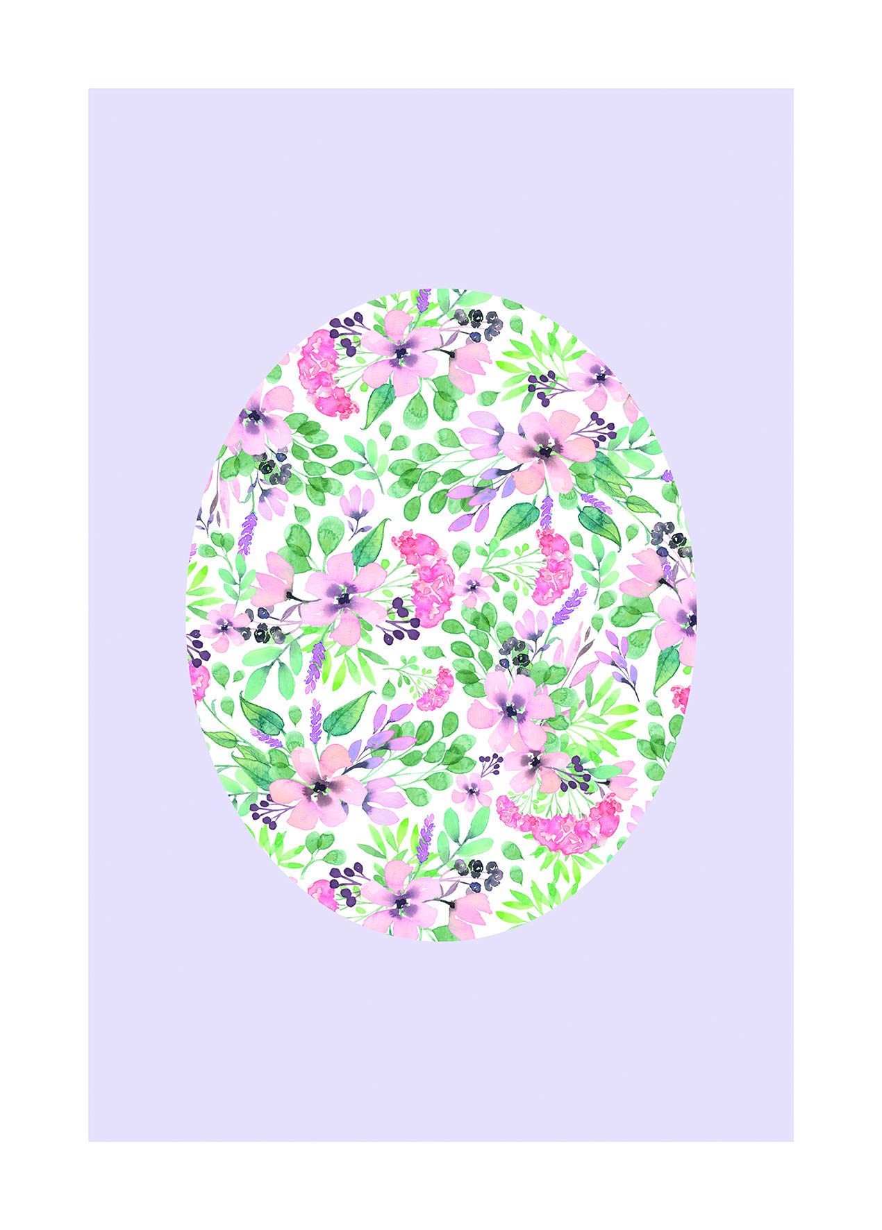 Komar Wall Picture | Shelly Patterns Lavender | Poster Picture Living Room Bedroom Decoration Art Print | No Frame | P037D-50x70 | Size: 50x70 cm (Width x Height) — image 1