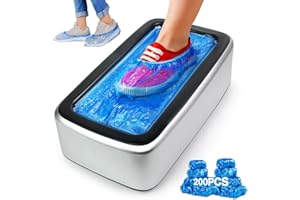 YJDAYY Automatic Shoe Cover Machine with 200pcs Disposable Shoe Covers Shoe Cover Dispenser Shoe Cover Machine Shoe Covers Disposable Non Slip Waterproof, Suitable for Indoor