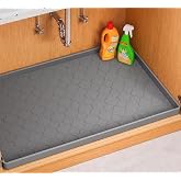 Jin&amp;Bao Under Sink Mat 22" x 19" Waterproof Silicone Cabinet Kitchen Liner | Silicone kitchen cabinet protector, bathroom shelf liner, raised edge traps leaks, anti-slip, easy to clean &amp; dishwasher safe