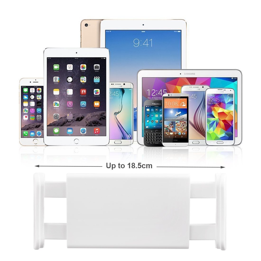 AcTopp Soporte Tablets Soporte Moviles 2017 Nuevo con Tres Betas Abrazos Flexibles Giratorio 360º Para Mesa Asiento Escritorio Cabecera de Cama Mesilla Estirado 11.5-18.5CM para iPad Tablets y Móviles de Pantalla Grande Color Gris