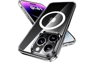 CASEKOO Clear Hybrid for iPhone 14 Pro Max Case (2024 Upgraded), Ultra Strong Magnetic Force, No.1 Anti-Yellow Tech, 10FT Milirary Drop Protection, Transparent Slim Phone Cover 6.7 inch, Crystal Clear