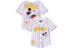 Disney Boys Sports Jersey - Mickey Mouse Cars Lightning McQueen Lilo and Stitch Hockey Baseball Jersey for Toddlers and Kids