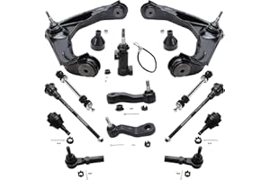 Detroit Axle - Front End 13pc Suspension Kit for Chevy Silverado GMC Sierra 2500 3500 HD 2500hd 3500hd 2 Control Arms 2 Ball Joints 2 Sway Bars 4 Tie Rods 1 Pitman 1 Idler Arm 1 Idler Bracket