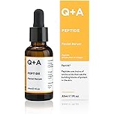 Q+A Peptide Facial Serum (30ml), Natural Anti Ageing Face Serum with Hyaluronic Acid, Pure Peptide, Magnesium, Fragrance Free