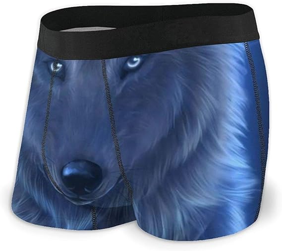 Mens Boxer Briefs Celestial Wolf Underwear Trunks Stretch Black Amazon