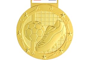 Abaokai Soccer Gold Medal - 3 Inches Winner Medal with Ribbon Winner Awards for School Sports Meeting Sports Events or Celebration Souvenir