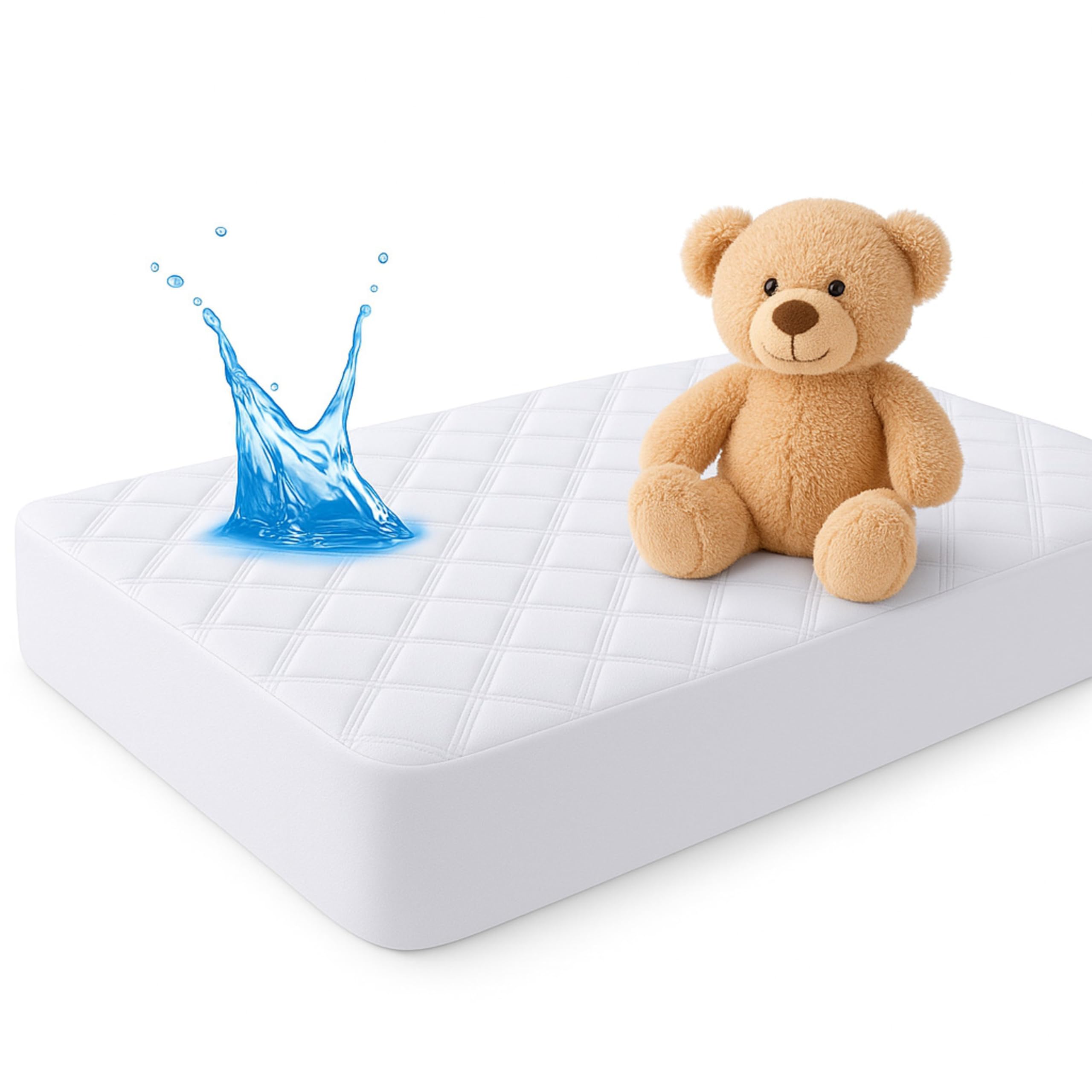 Dudu N Girlie Quilted Waterproof Mattress Protector, Cot Bed (70 × 140 cm)