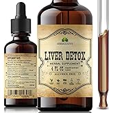Liver Supplement – Natural Liver Support Drops – Herbal Supplement Drink with Milk Thistle, Angelica Root, Dandelion Root, Turmeric, Peppermint - Liver Cleanse Detox – 4 fl oz