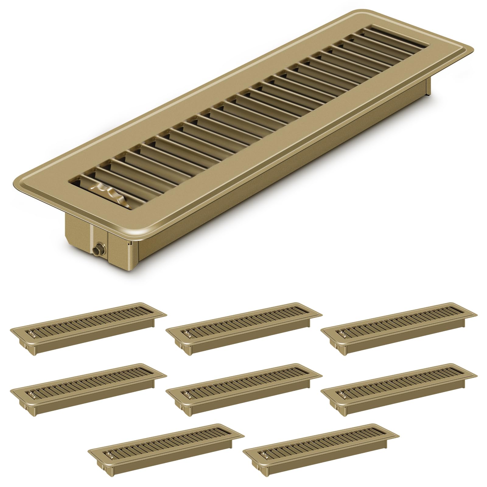 4 PCS Floor Vents Floor Registers 2x12 inch, Heavy Duty Metal Heat Air ...