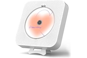 Yintiny Rechargeable Cute CD Player with Blutooth 5.0, Portable Music Player for Home Decor, Remote Control, Support AUX in Cable&USB, HiFi Bluetooth Player