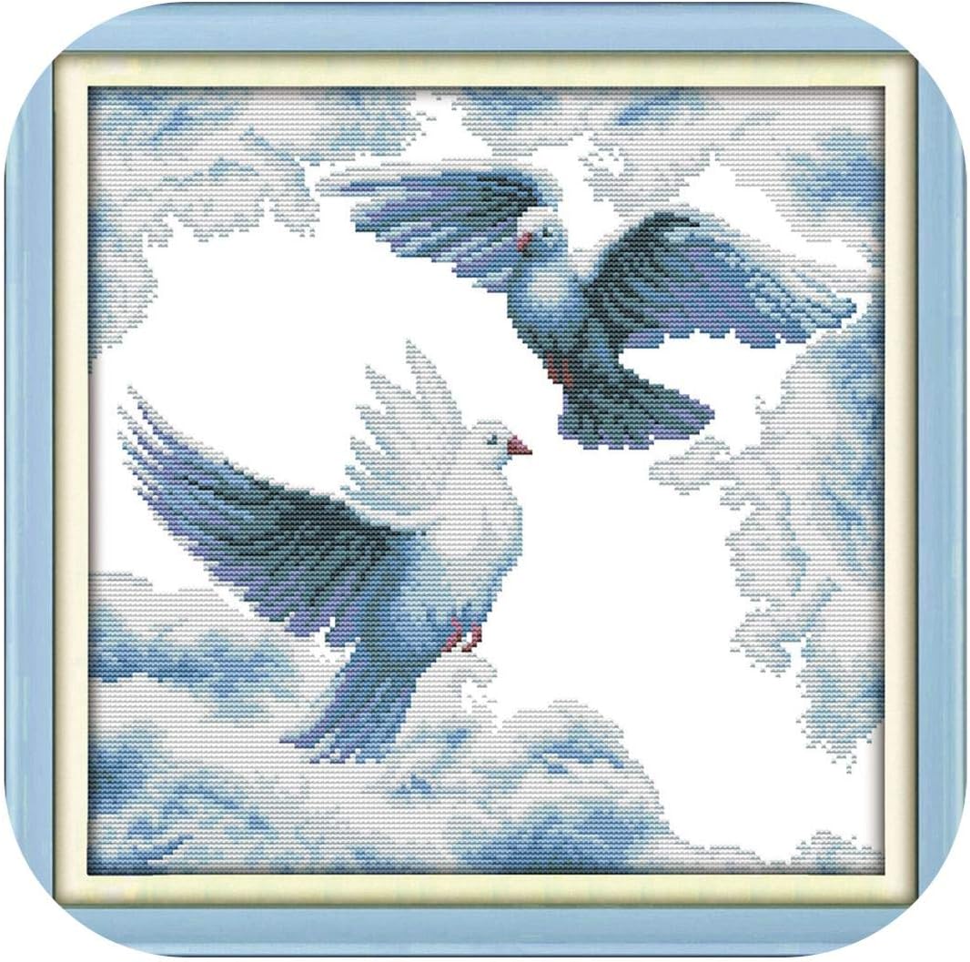 Amazon Co Jp おかしいクロスステッチキット 平和な白い鳩クロスステッチキット14ct 11ctスタンプキャンバスクロスステッチ鳥恋人刺繍diy手作り針仕事14 Ctアンプリントキャンバス ホーム キッチン