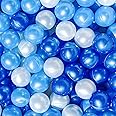 EOSAU 100 Ball Pit Balls for Toddlers, Phthalate & BPA Free Plastic Balls, Crush Proof 2.16" Colorful Balls for Ball Pit Play Toys for Kids with Storage Bag (Pearl Blue, Light Blue, White)