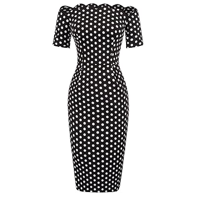 Belle Poque Womens Vintage Off Shoulder Dress Polka Bahrain | Ubuy