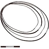AHQiZFX Brown Cord Necklace, 4pcs DIY Woven Wax Rope Chain for Pendant, 1.5/3mm Width, 16”18" 20" 22" Brown Fake Leathers Cords with Clasp, Beading Cords and Threads for DIY Jewelry Making