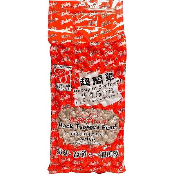 E-FA BRAND BUBBLE TEA BLACK TAPIOCA PEARL 2.2 LB (1 PACK), ORGANIC TAPIOCA GRANULES, READY IN 5 MINUTES- FLOUR FOR TAPIOCA STARCH FLOUR