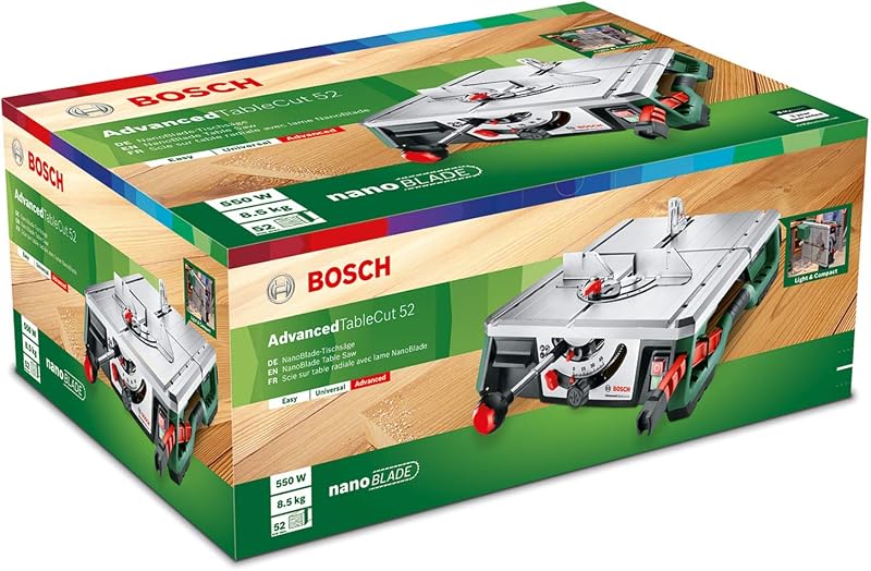 sierra de mesa AdvancedTableCut 52 (550 W, NanoBlade Wood Basic 65, 8,5 kg, en caja)