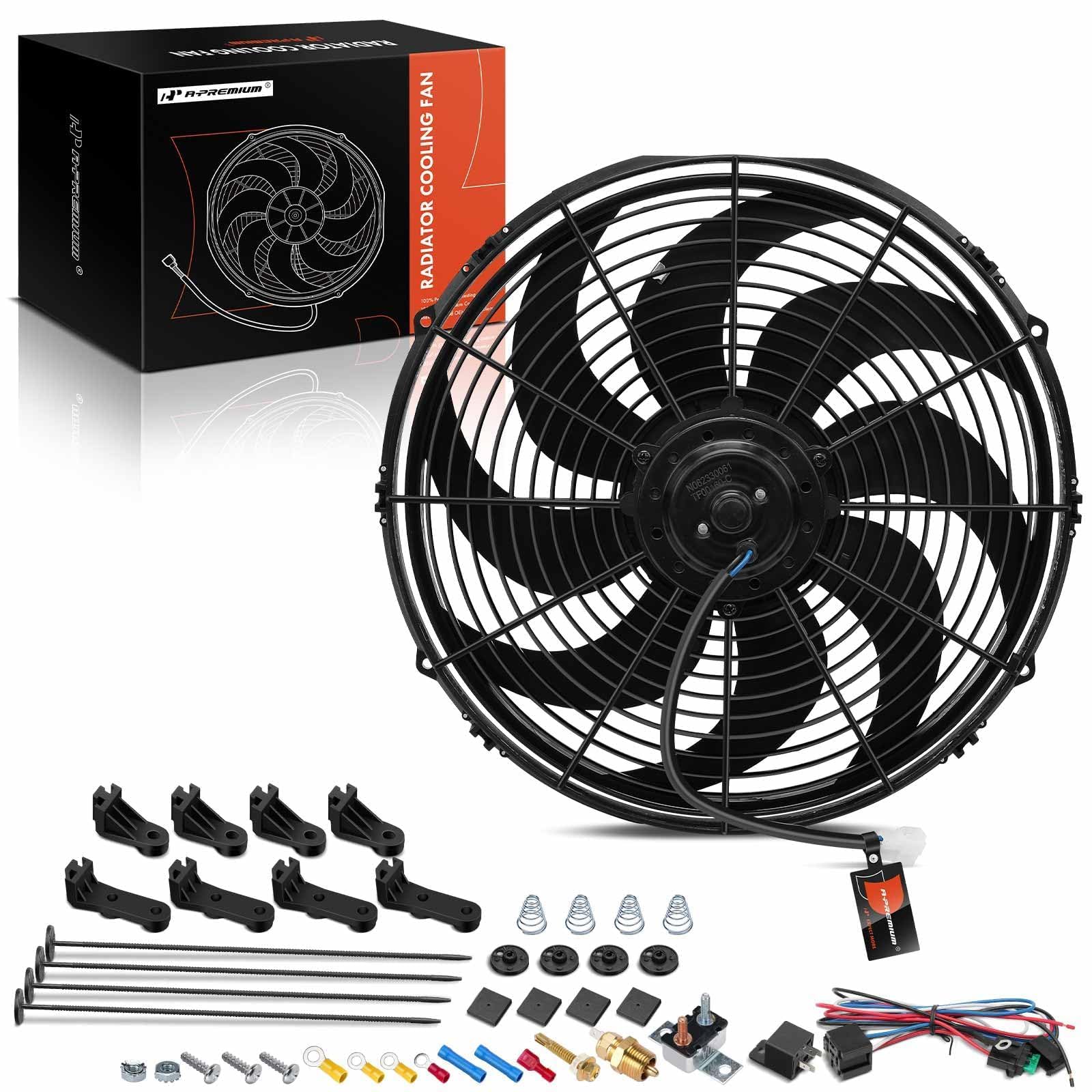 A-Premium 16'' 16 inch Electric Radiator Fan 2300 m³/h, 12V 120W with ...