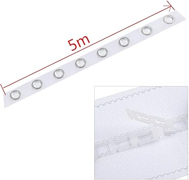 5m Eyelet Curtain Tape 40 Rings Curtains Blinds Accessories Sewing