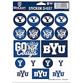 WinCraft NCAA Brigham Young University BYU Cougars 5" x 7" Variety Sticker Sheet (17 Stickers, 1 Sheet)