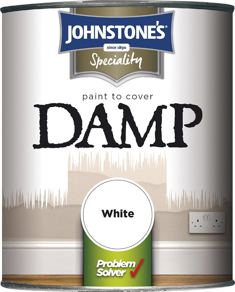 Johnstone's 307955 Paint to Cover Damp White 750ml High Opacity