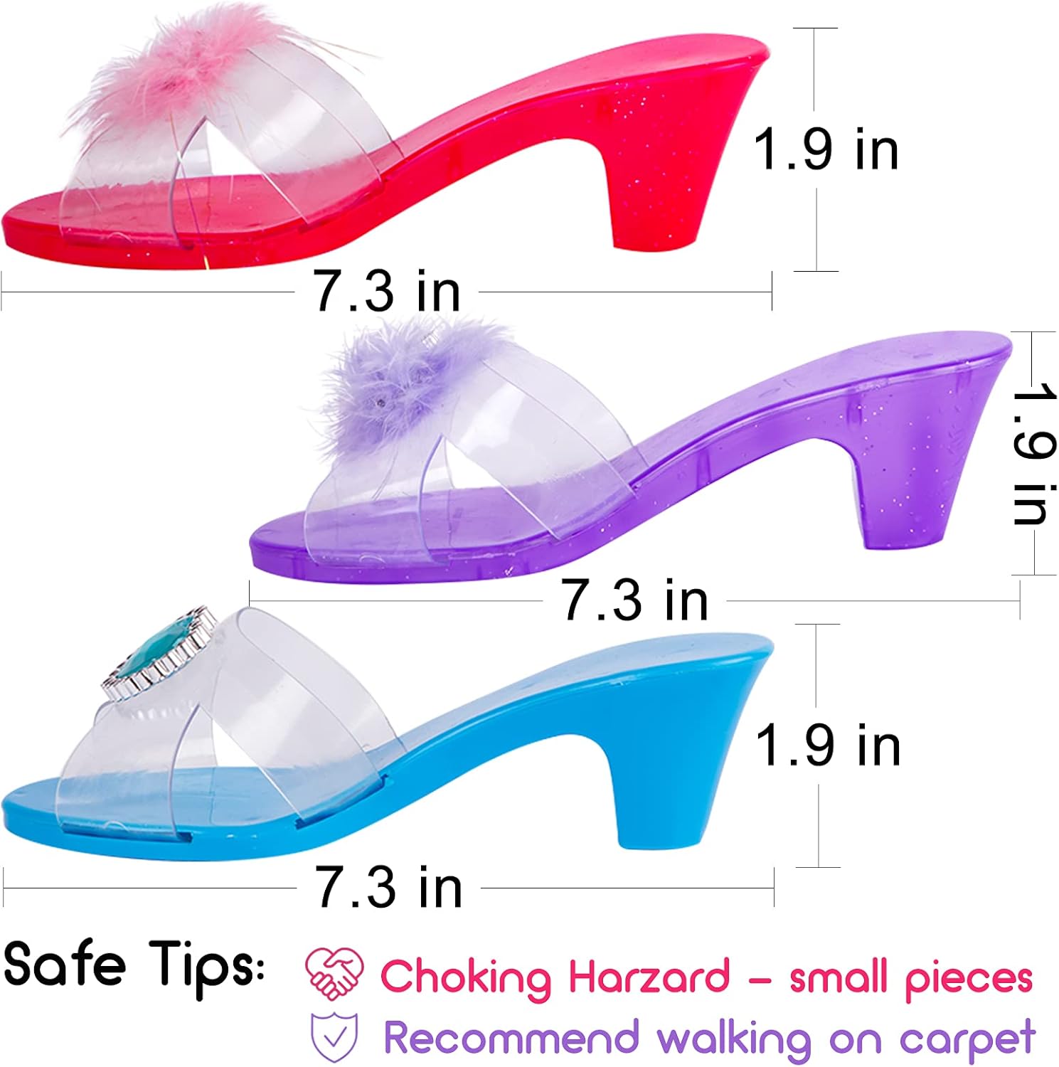 Liberry Princess Dress Up Shoes and Play Jewelry for Little Girls, Princess Toys of Pink Blue Purple Accessories, Great Role Play Gift for Little Girls: Clothing