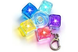 Keyboard Fidget Toy, Colorful 5 Key Light Up Mini Keyboard Clicker Fidget Keychain for Work School Travel