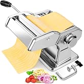 Pasta Maker - 7 Thickness Settings Roller & 2 Width Cutters Pasta Machine | Gift Choice - Stainless Steel, Easy to Use, Durab